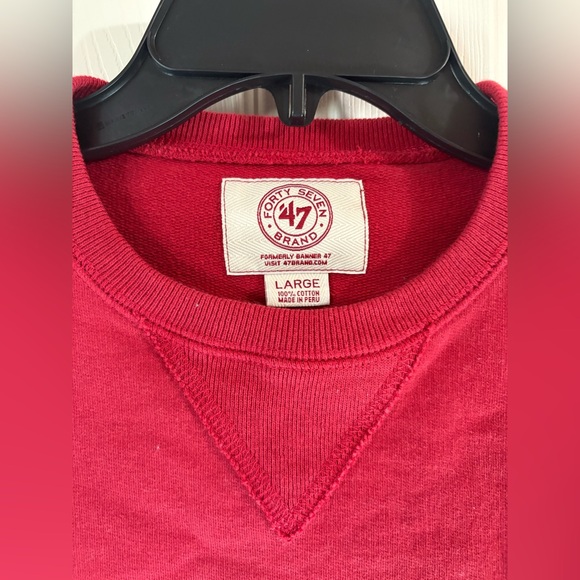 47 Brand Mens L 49ers Football Pullover Sweatshirt Patch Crew Neck Adult Winter - Picture 3 of 15